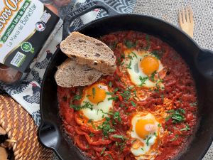 Una shakshuka, una excelente receta con huevo para el almuerzo